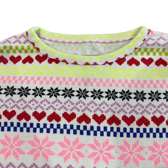 Baby Gap 3Y Fair Isle Hearts & Snowflakes Pajamas - Picture 3 of 8